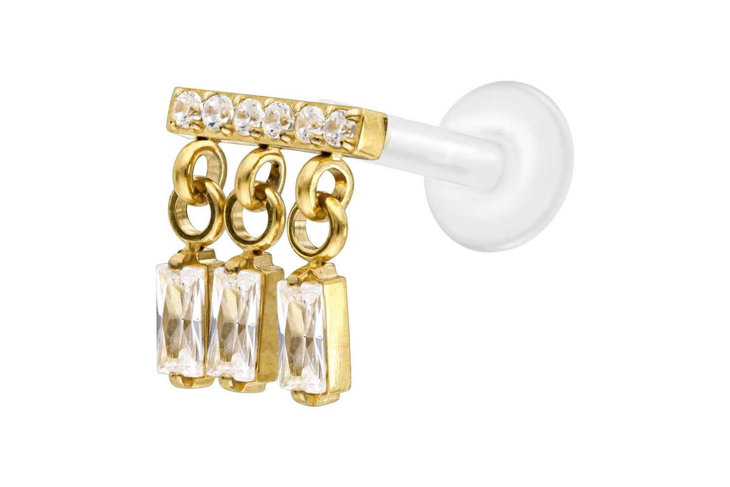 PTFE Labret Piercing mit Innengewinde + Titan-Aufsatz WINDSPIEL
